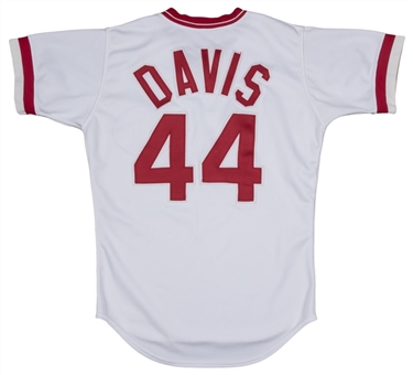 1985-86 Eric Davis Game Used and Signed Cincinnati Reds Home Jersey (PSA/DNA)